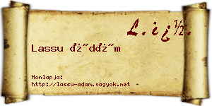 Lassu Ádám névjegykártya